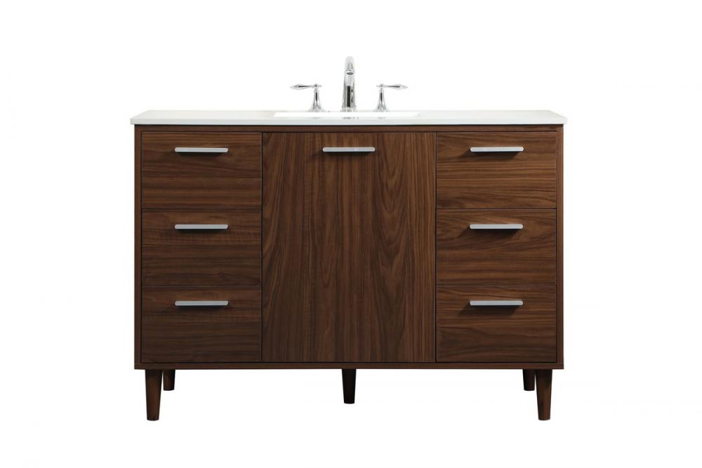 48 inch bathroom vanity in Walnut