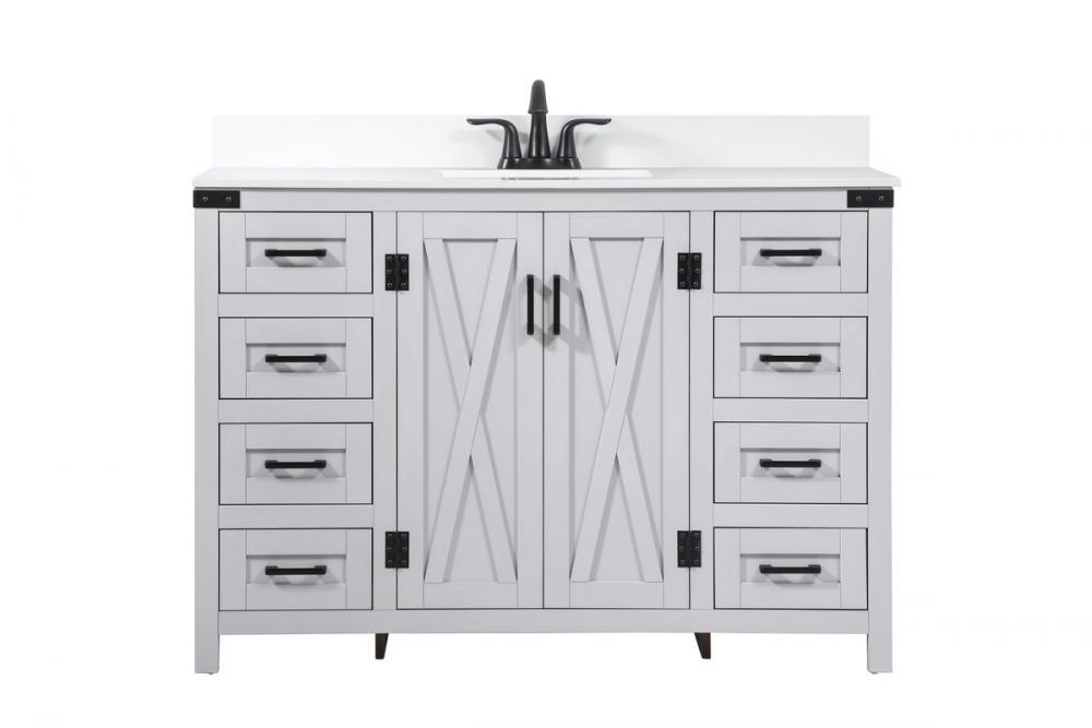 48 inch Single bathroom vanity in grey with backsplash