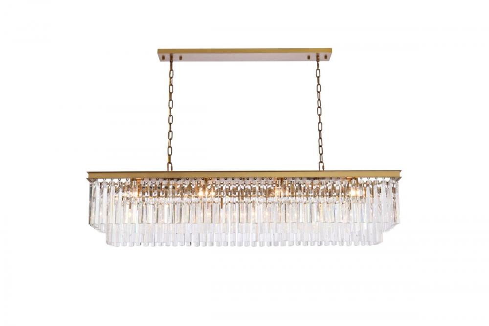 Sydney 60 inch rectangle crystal chandelier in satin gold