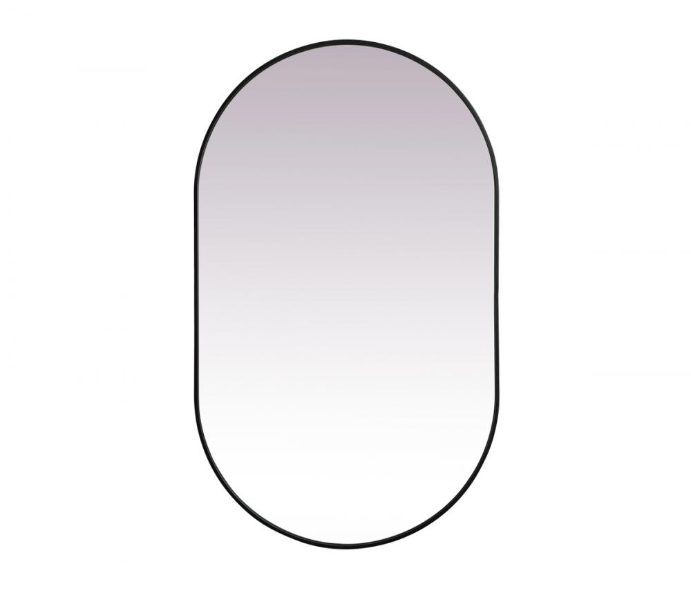Metal Frame Oval Mirror 36x60 Inch in Black