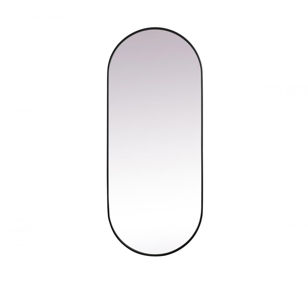 Metal Frame Oval Mirror 30x72 Inch in Black