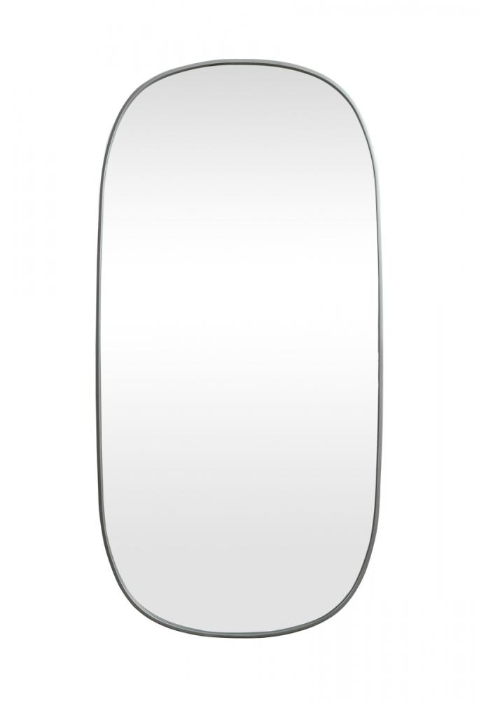 Metal Frame Oval Mirror 30x60 Inch in Silver