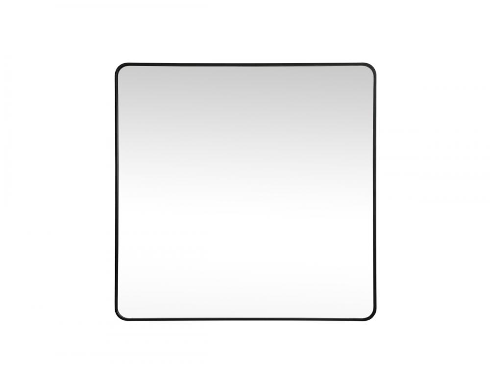 Soft corner metal square mirror 48x48 inch in Black
