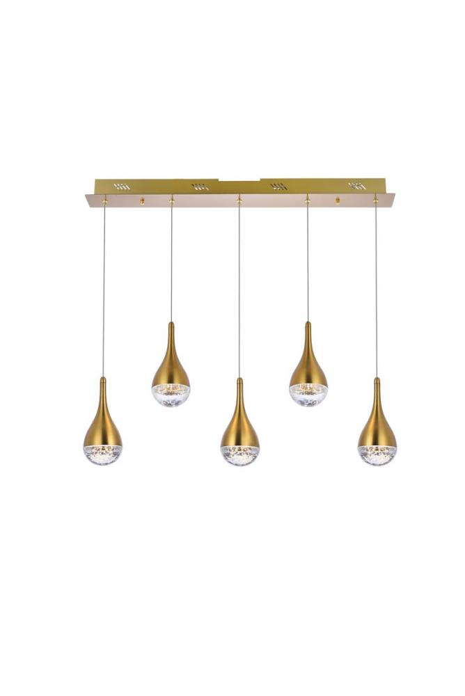 Amherst 34 inch LED pendant in satin gold
