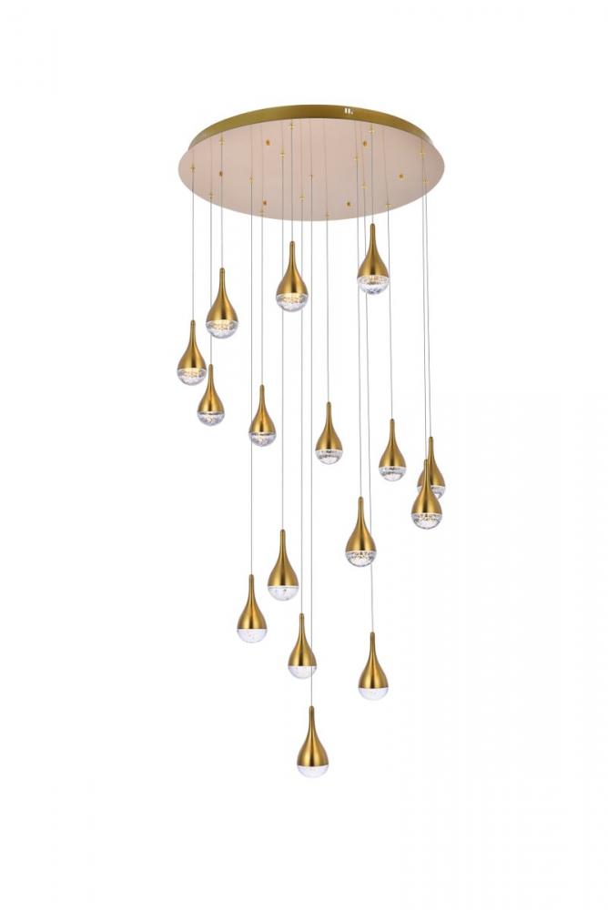 Amherst 36 inch LED chandelier in satin gold