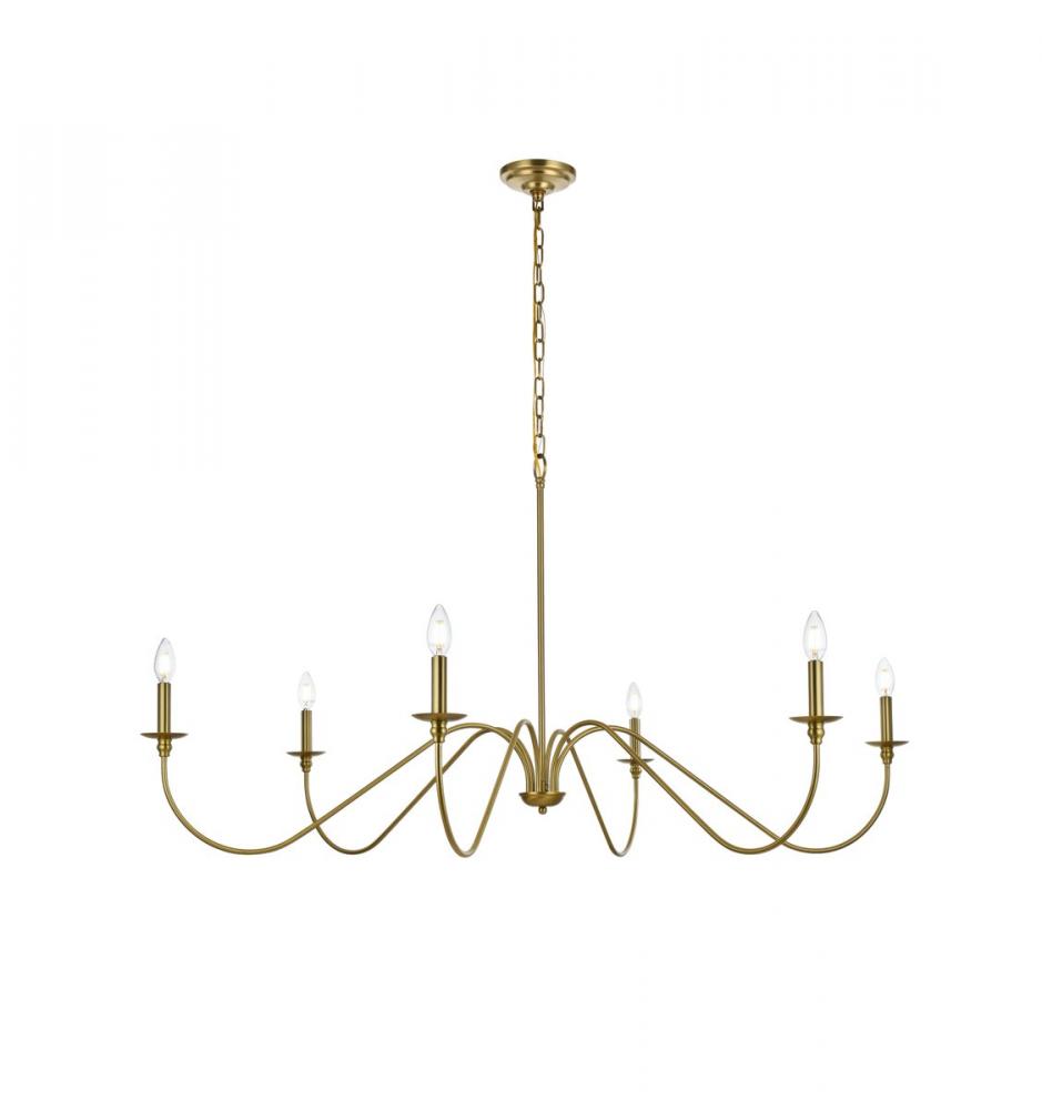 Rohan 54 inch chandelier in Satin Gold