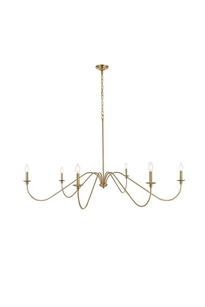 Rohan 60 inch chandelier in Satin Gold