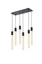 Elegant 2066D32BK - Weston 6 lights pendant in black