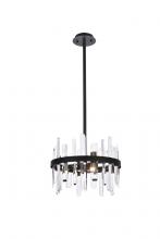 Elegant 2200D16BK - Serena 16 inch crystal round pendant in black