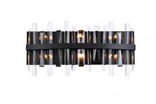 Elegant 2200W24BK - Serena 24 inch crystal bath sconce in black