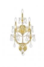 Elegant 2800W5G/RC - Maria Theresa 5 light Gold Wall Sconce Clear Royal Cut Crystal