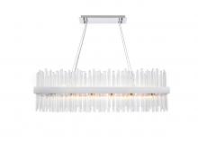 Elegant 3000G42C - Dallas 42 inch rectangle crystal pendant in chrome