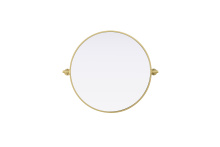 Elegant MR6G24BRA - Metal Frame Round Mirror D24" Brass