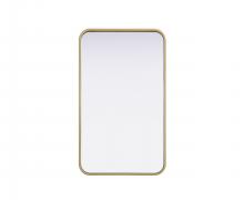 Elegant MR8A1830BRA - R Corner Mirror 18"x30"x2" Brass