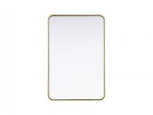 Elegant MR8A2436BRA - R Corner Mirror 24"x36"x2" Brass