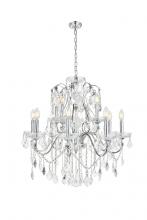 Elegant V2015D28C/RC - St. Francis 12 light Chrome Chandelier Clear Royal Cut Crystal