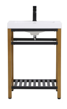 Elegant VF14024GB - 24 inch Single Bathroom Metal Vanity in Golden Black