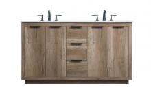 Elegant VF19460DNT - Vanity Cabinet 3Dw4Dr 60x22x34 Natural Oak