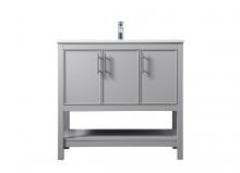 Elegant VF26636GR - Vanity Cabinet 3Dr W36''xD19''xH34" Grey