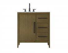 Elegant VF29332MCB - Vanity Cabinet 1Dr 3Dw 32x21.5x35 Chestnut Brown