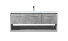Elegant VF43048CG - 48 inch  Single Bathroom Floating Vanity in Concrete Grey