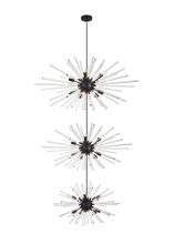 Elegant 2502G46L3BK - Sienna 46 inch three tiers crystal starburst chandelier in black