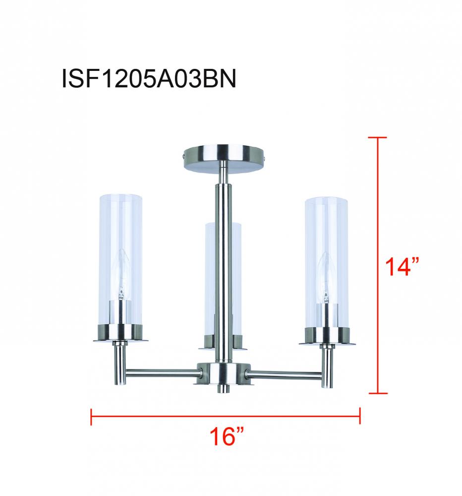 Benson 3 Light Semi Flush