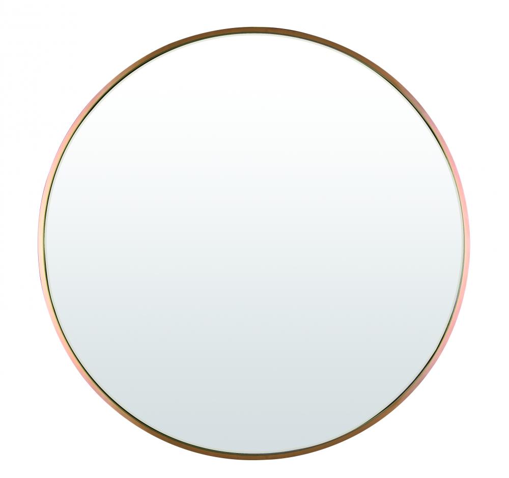 Mirror, Metal Frame Mirror, 32.75&#34; W x 32.75&#34; H x 1&#34; D