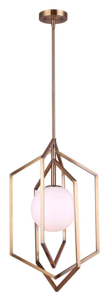 VALEN, IPL748B01GD -G-, 1 Lt Rod Pendant, Flat Opal Glass, 60W Type C, 13.75inch W x 31.25 - 73.25in