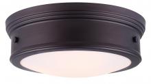 Canarm IFM624A15ORB - BOKU, IFM624A15ORB -G-, 3 Lt Flush Mount, Flat Opal Glass, 40W Type A, Easy Connect Included