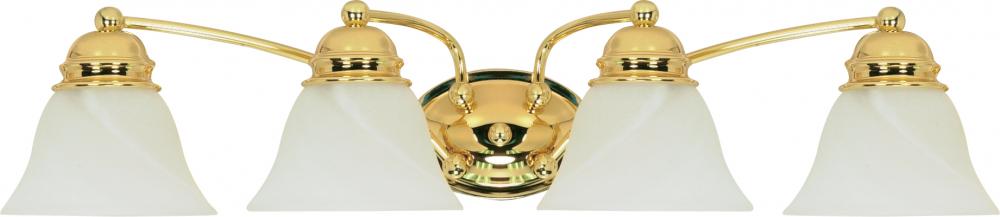 Empire - 4 Light 29&#34; Vanity with Alabaster Glass - Polished Brass Finish