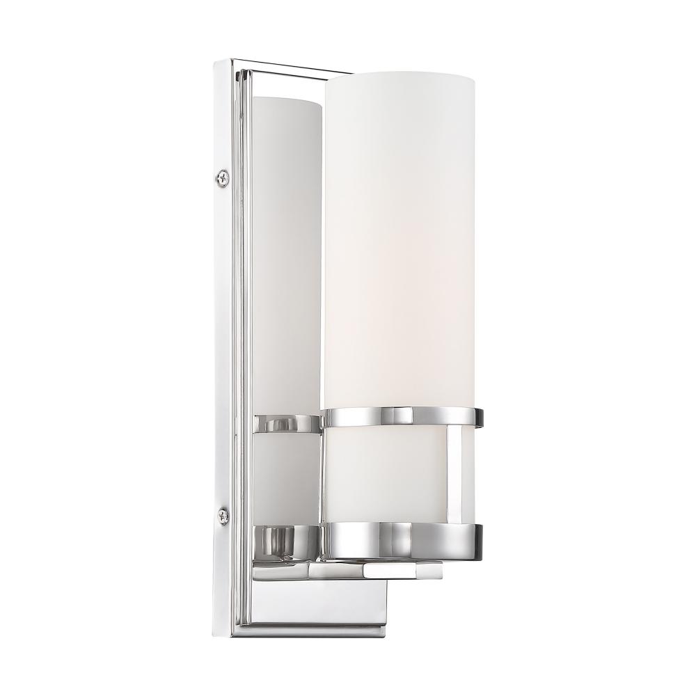 Caryle - 1 Light Vanity - with Etched Opal Glass - Polished Nickel Finish