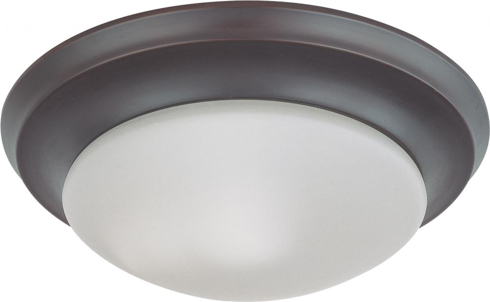 12&#39;&#39; - LED Flush with Frosted Glass- Mahogany Bronze Finish- 120-277V