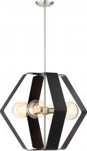 Nuvo 60/6393 - Zen - 1 Light 24" Pendant - Matte Black with Brushed Nickel Accents