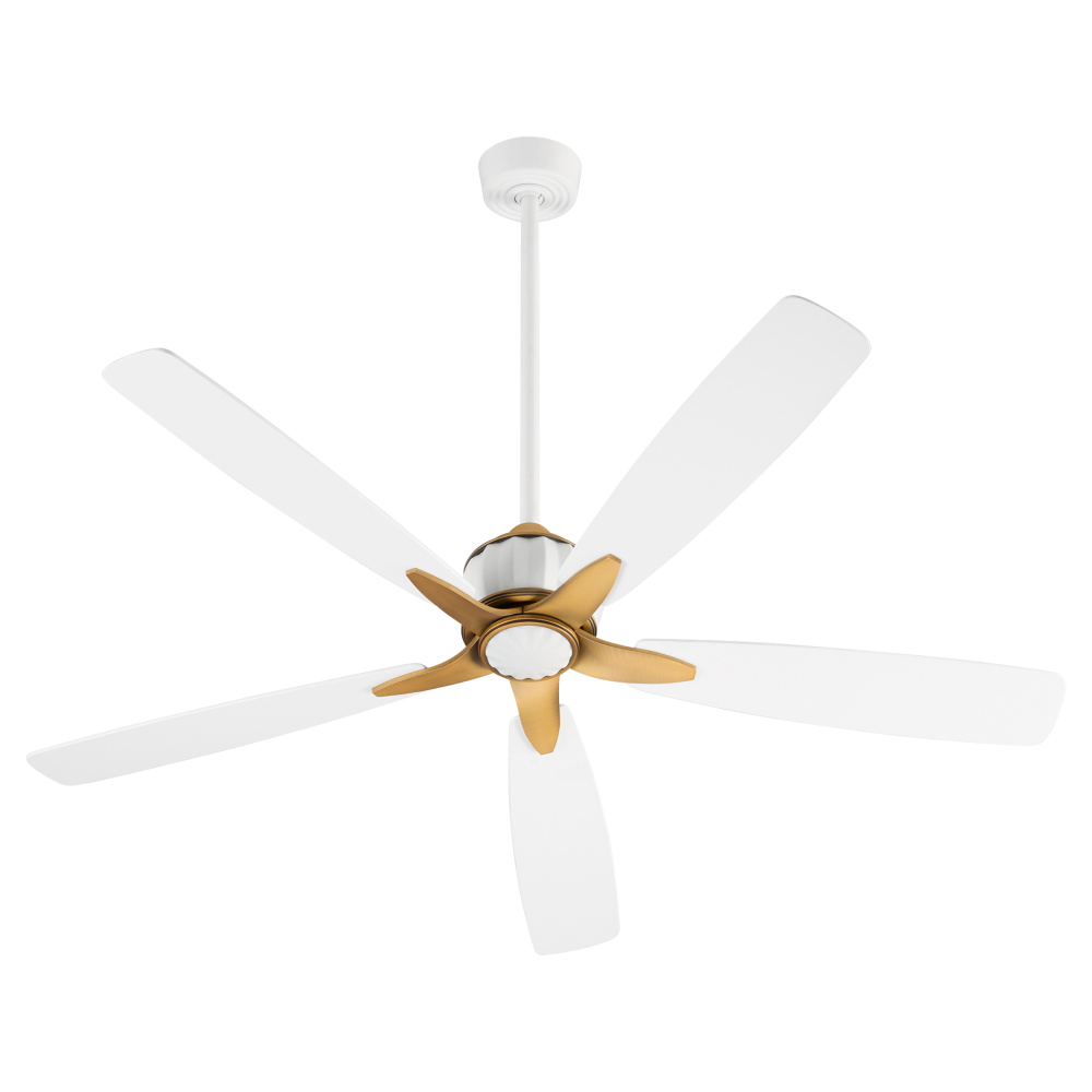OPHELIA 60&#34; 5CCT FAN - STUDIO WHITE/BRUSHED BRASS