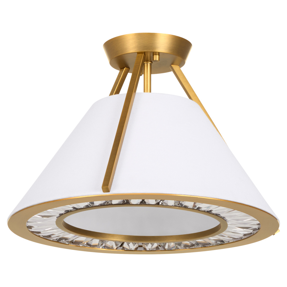GORHAM 16&#34; SEMI-FLUSH - BRUSHED BRASS