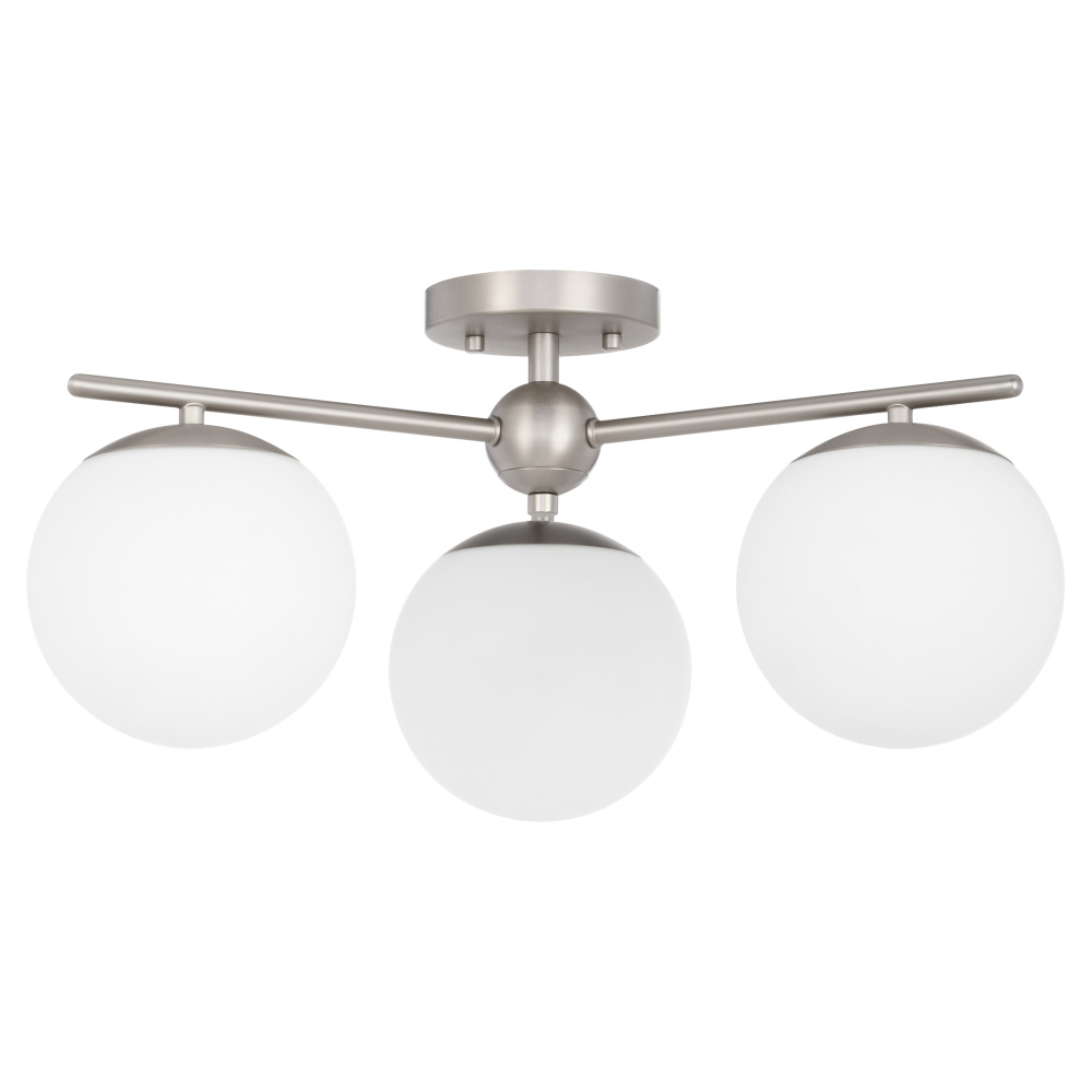 JASPER 3 LIGHT SEMI-FLUSH - SATIN NICKEL