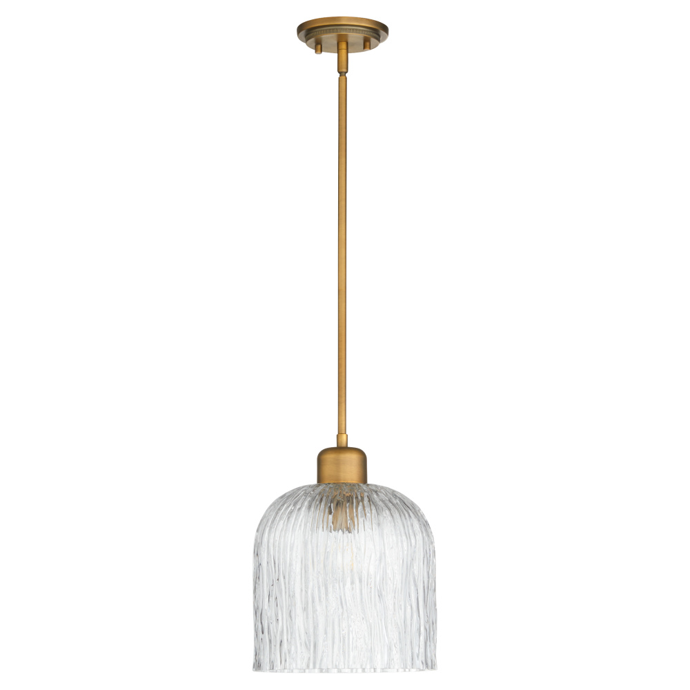 MERIAM 10&#34; 1 LIGHT PENDANT - BRUSHED BRASS
