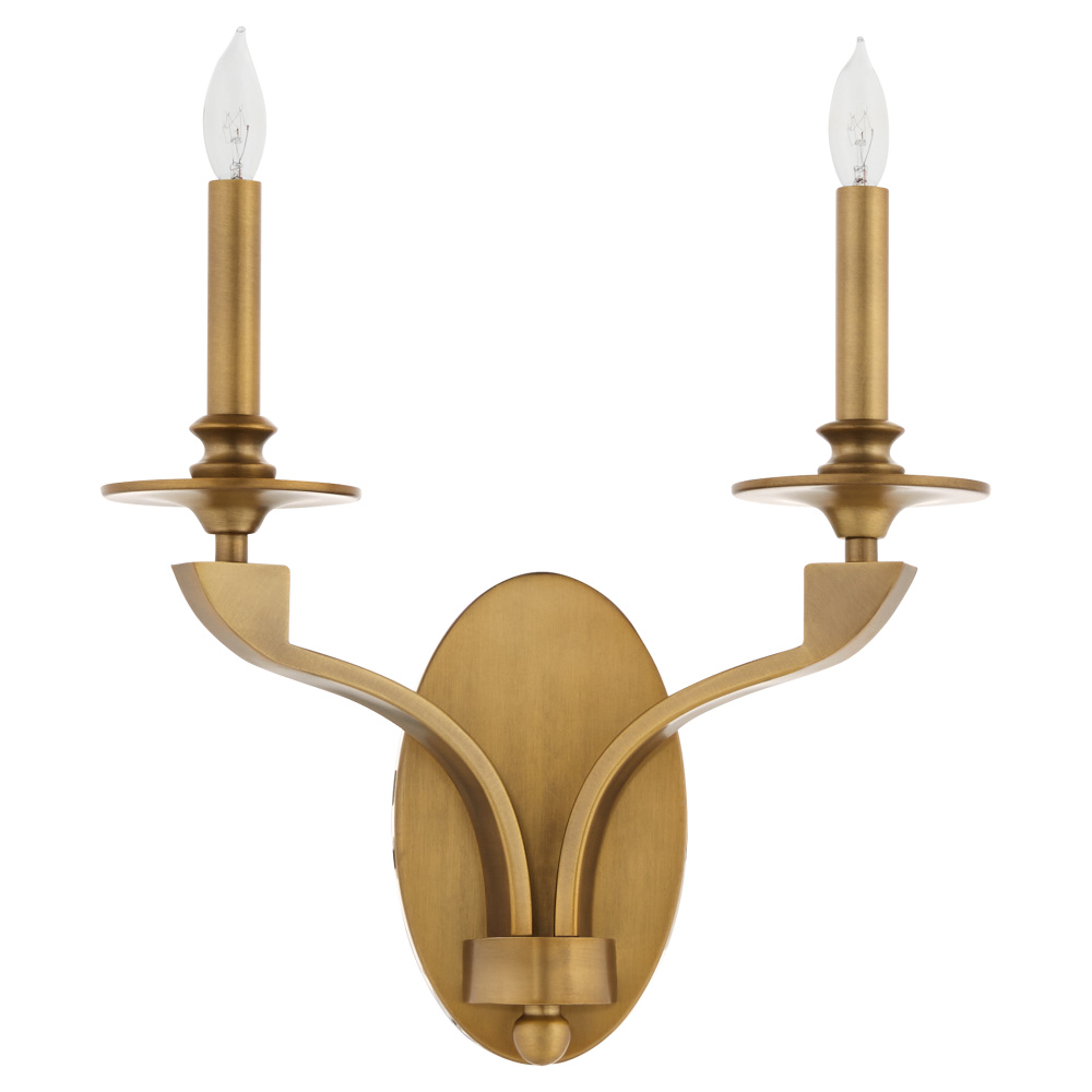 CHANTELLE 2 LIGHT WALL MOUNT - BRUSHED BRASS