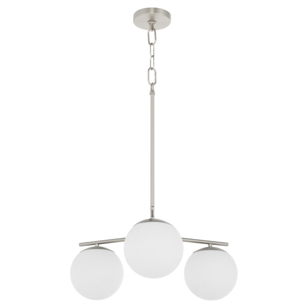 JASPER 3 LIGHT CHANDELIER - SATIN NICKLE