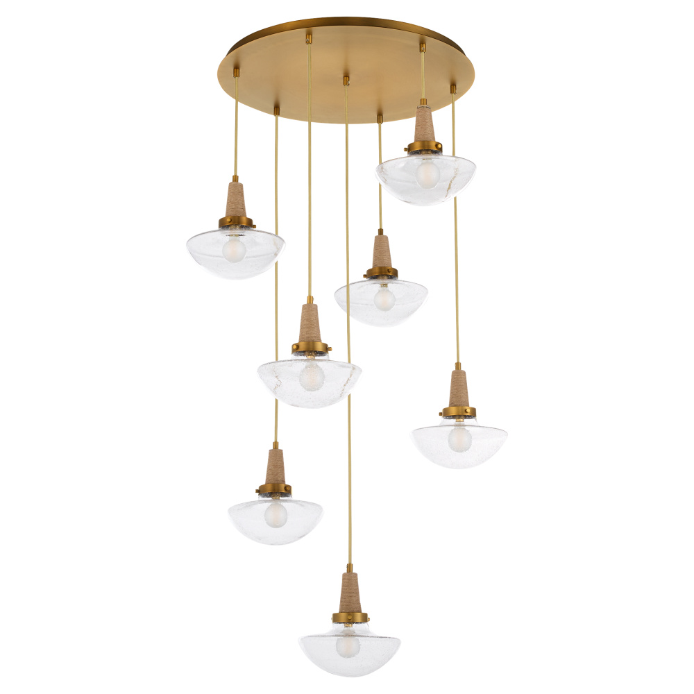STOCKPORT 7 LIGHT PENDANT - BRUSHED BRASS
