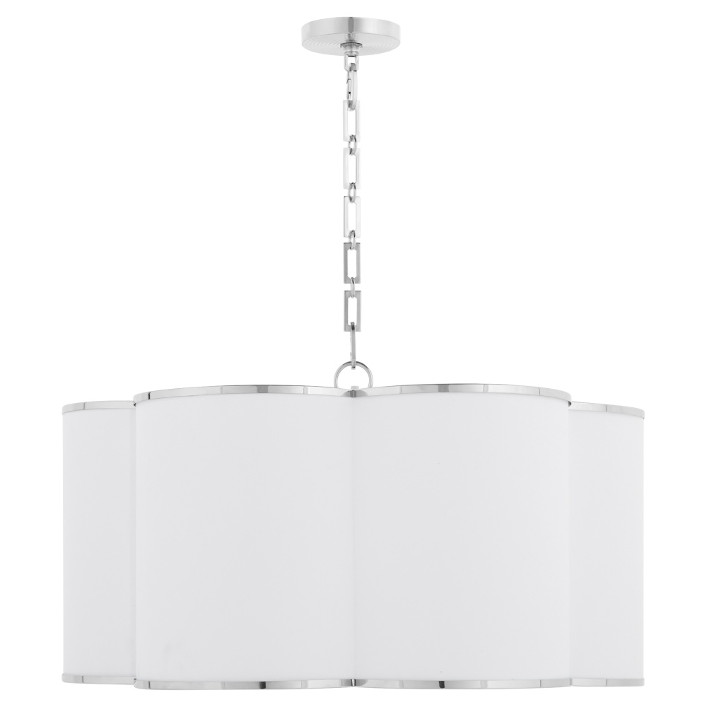 BELINDER 6 LIGHT FABRIC PENDANT - CHROME