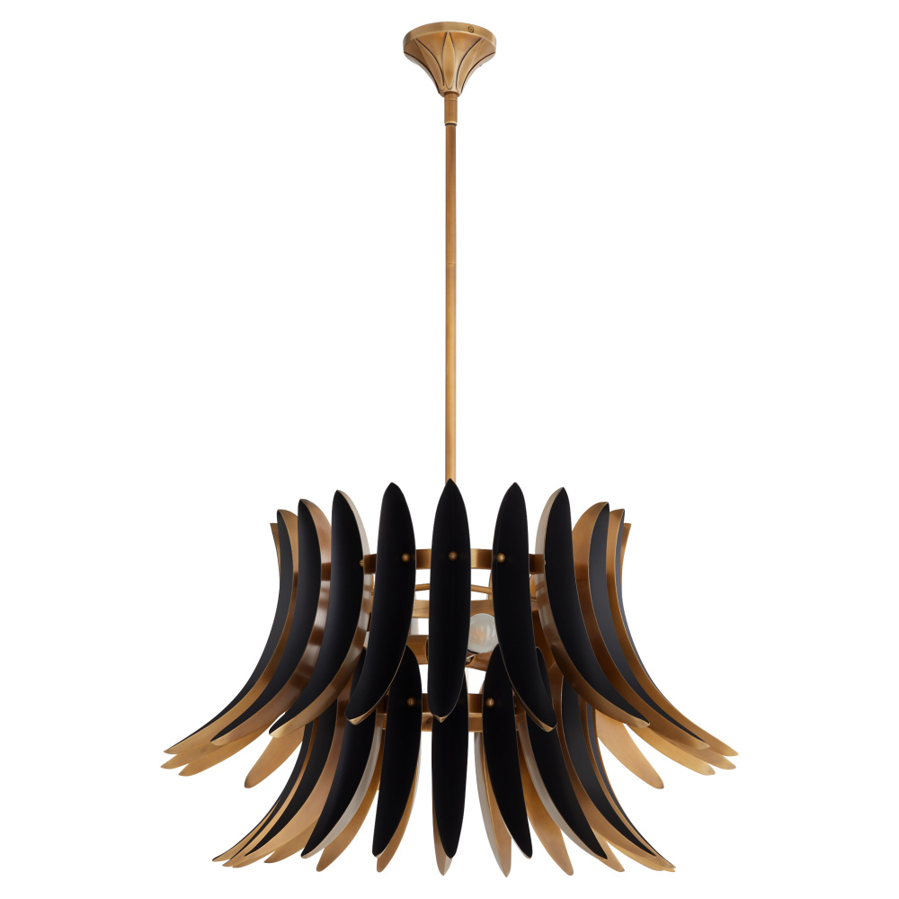 ALDRIDGE 3 LIGHT PENDANT - BRUSHED BRASS/MATTE BLACK