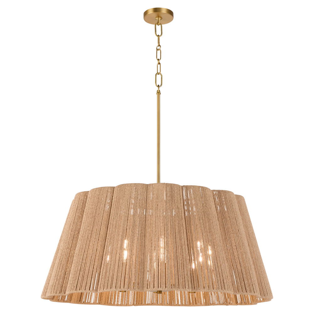 ANTON 8 LIGHT PENDANT - BRUSHED BRASS