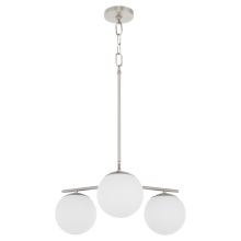 Quorum 639-3-65 - JASPER 3 LIGHT CHANDELIER - SATIN NICKLE