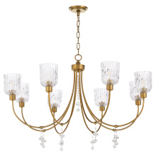 Quorum 693-8-47 - MERIAM 8 LIGHT CHANDELIER - BRUSHED BRASS