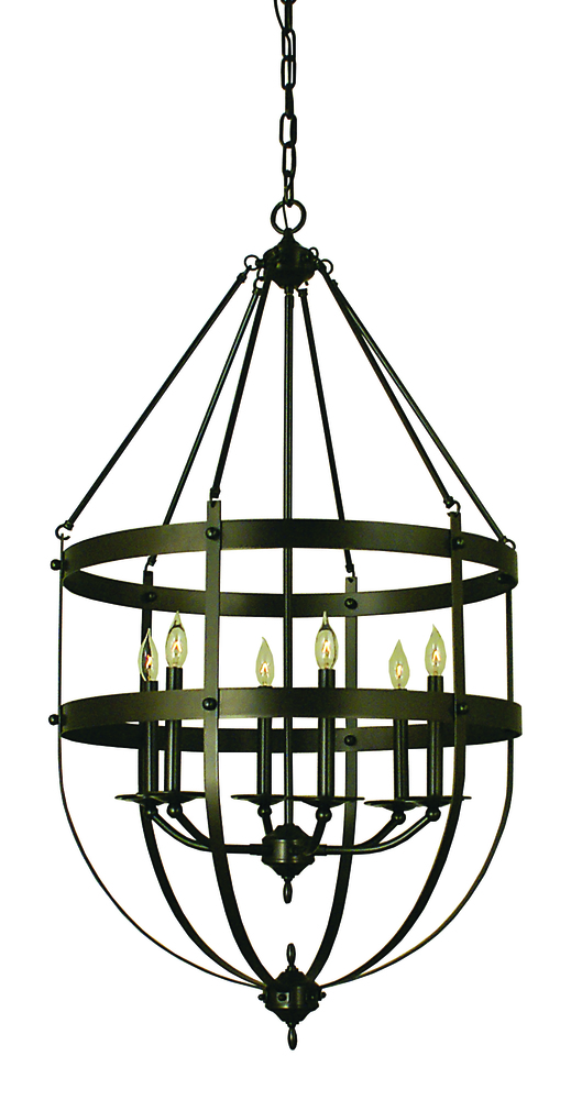 6-Light Antique Brass Hannover Foyer Chandelier