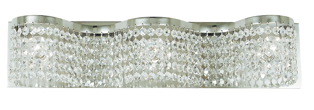 3-Light Polished Silver Princessa Sconce