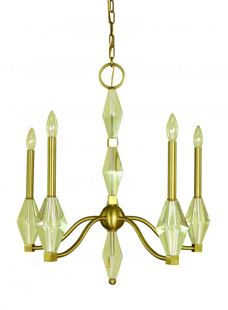 5-Light Brushed Brass Vivan Dining Chandelier