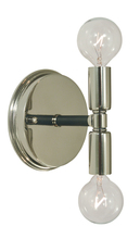 Framburg 4882 PN/MBLACK - 2-Light Polished Nickel/Matte Black Parallax Bath Sconce
